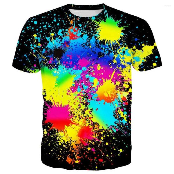 Homens camisetas Moda Colorido Tie Dye Graffiti Impressão 3D T-shirt Verão Homens Mulher Streetwear Harajuku Tees Tops Unissex Crianças Roupas