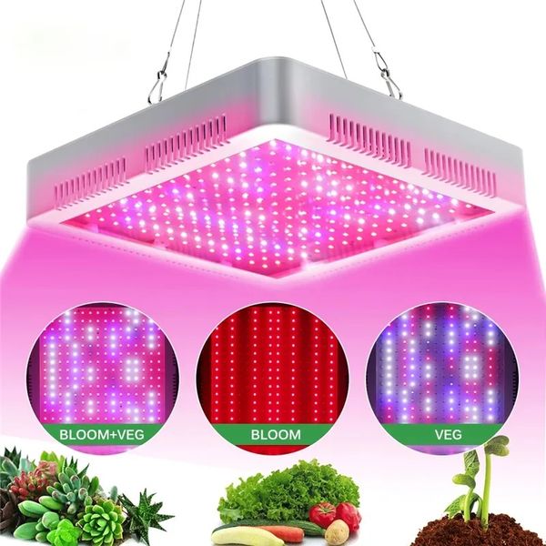 2000W Doppelschalter Pflanzen wachsen Lichter Vollspektrum AC 85-265V LED Innenblume VEG Sämling Zelt Phyto Lampe Wachsende Blumen Pflanzen Wachstumsbeleuchtung Lampen