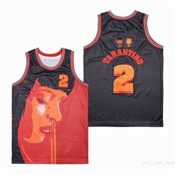 Фильм Tarantino Jerseys Movie Basketball 2 Pulp Fiction Roots 1994 Retro High School Team Black Black для спортивных фанатов Хип -хоп