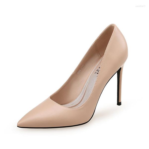 Scarpe eleganti da donna nude nere con tacco alto da 10 cm, scarpe da banchetto sexy con tacco a spillo