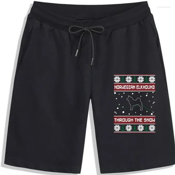 Shorts masculinos Norueguês Elkhound Homens Imprimir Algodão Verão Puro Slim Presente Estilo Padrão