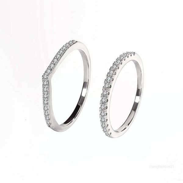 Ringe Designer-Ring für Damen 925er Sterlingsilber VVS Moissanit-Ring Pass-Diamant-Tester Liebesring V-Form Verlobungsnagelring Luxus-Designerschmuck US-Größe 5–9