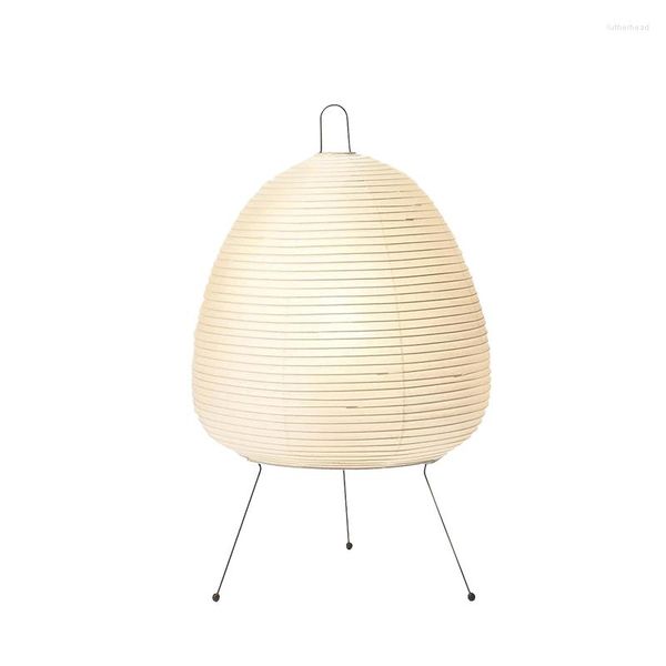 Lâmpadas de mesa japonesas akari noguchi lâmpada quarto de cabeceira de cabeceira ambiente de papel de papel de papel iluminária e 27 luzes e27