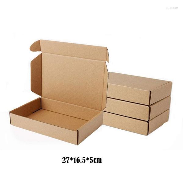 Embrulhe de presente por atacado 10pcs/lote 27 16,5 5cm Brown Kraft Boxes de embalagem Item de armazenamento Pacote Caixa de correspondência