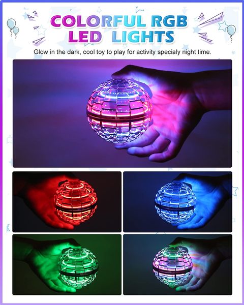 Novidade jogos ufo magia voando orb hover bola brinquedo com luzes 2022 coisas legais crianças gadgets presente de natal para adolescente menino menina 678910adicionar amux6