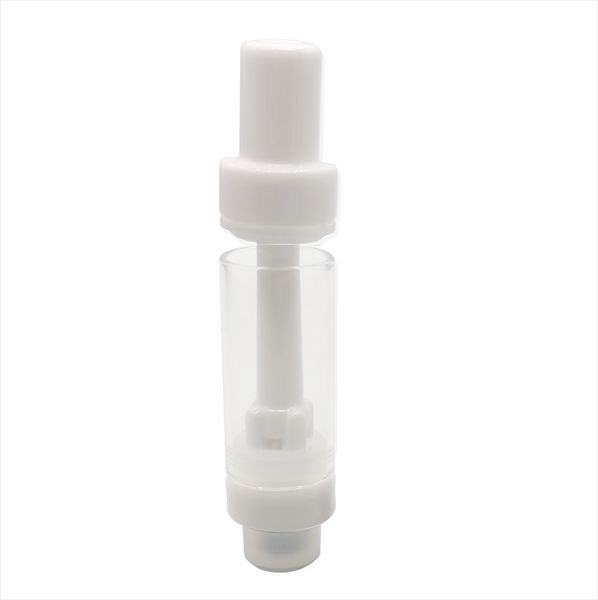 Cartucce Vape Carrelli in ceramica pieni da 2 ml Vaporizzatore vuoto bianco Atomizzatori da 510 fili Bobina in ceramica USA STOCK Pressa sulla punta Serbatoio in vetro Boccaglio in ceramica Gusto puro Olio denso