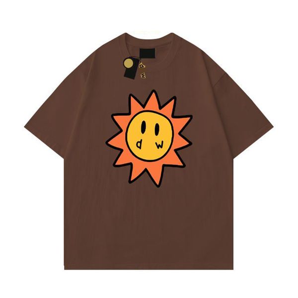 Çekiliş tişörtlü erkek tasarımcı tişört smiley güneş oyun kartları tee çekiliş tişört grafik baskı drew tshirt yaz trend kısa kollu gündelik gömlekler üst 7571