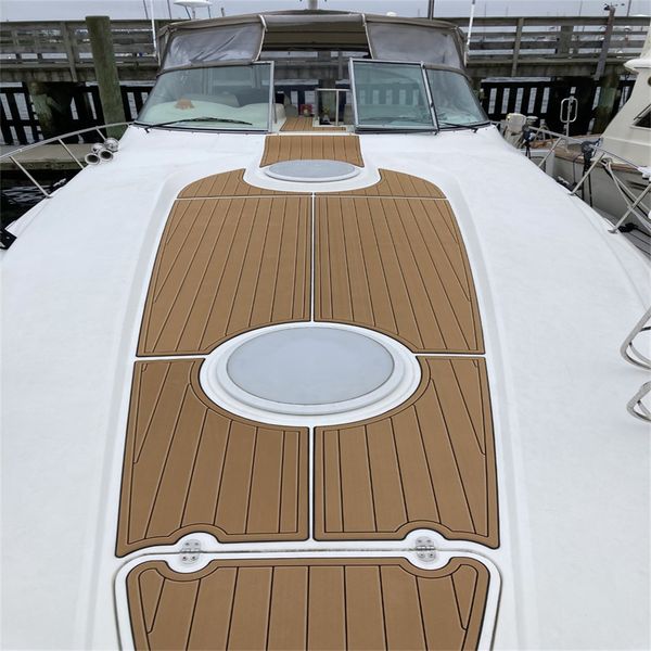 2004 Cruiser Yachts 320 Express Swim Platform Cockpit Pad Boat Pavimento in teak EVA