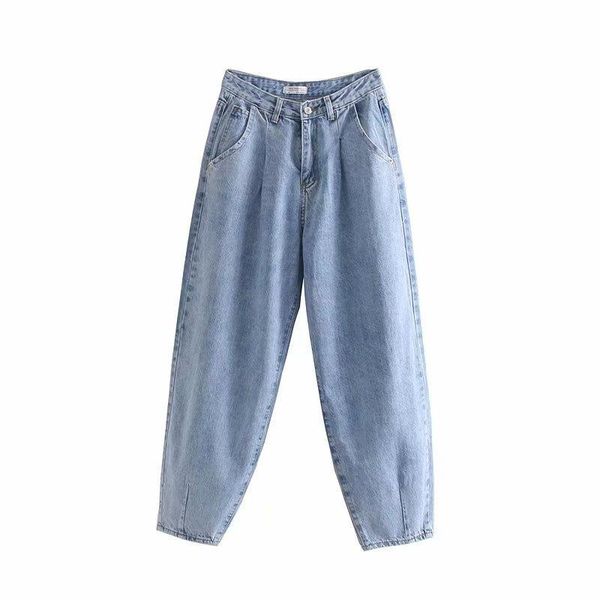 Jeans 2021 Nova chegada 14 cores moda moda namorado sole jeans feminino algodão calça calças de harém de harém de rua alta de cintura alta