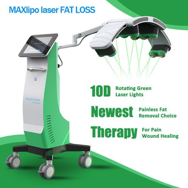 NUOVO 10D Lipolaser maxlipo Master Macchina dimagrante Lunghezza d'onda 532nm Laser a scansione a 360 gradi per il corpo Dimagrante Perdita di grasso senza tempi di inattività NESSUNA terapia laser a rischio