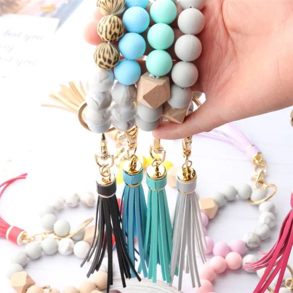 Luminous Silicone Bead Keychain Festa de pulseira Bracelet Silicone Glow in the Dark Badyed For Women Gifts Wholesale