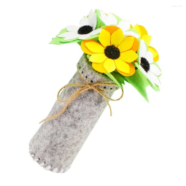 Flores decorativas 3 pçs dia das mães flor presente kit buquê de corte não tecido diy material simulação brinquedo para casa criança