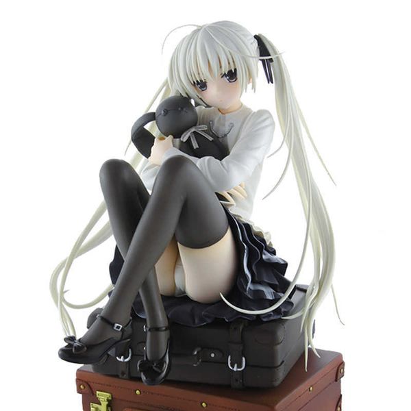 Anime Manga 9cm Anime Figura fofa KasuGano sora, onde estamos menos sozinhos sentados e abraçando o Rabbit Model Dolls Toy Gream Collect PVC Z0427