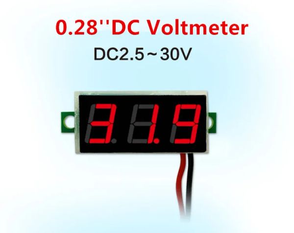 DC2,5 V-30 V 0,28 Zoll DIY Rot Blau Grün Gelb Digital LED Mini Display Modul Voltmeter Spannung Tester Panel Meter Gauge für Motorrad Auto