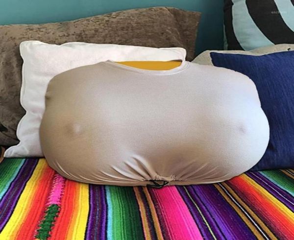 Cojín decorativo almohada central sofá juguetes atractivos regalos pechos funda de almohada agradable para la piel diseño creativo de pecho divertido cojín inserto 3300786