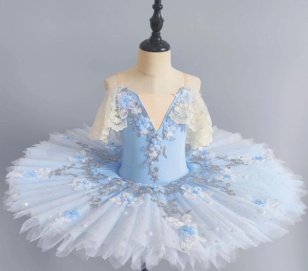 Abbigliamento da palcoscenico Costume da balletto professionale Performance classica Ballerina Tutu Gonna per ragazza adulta Vestiti Blu Rosa