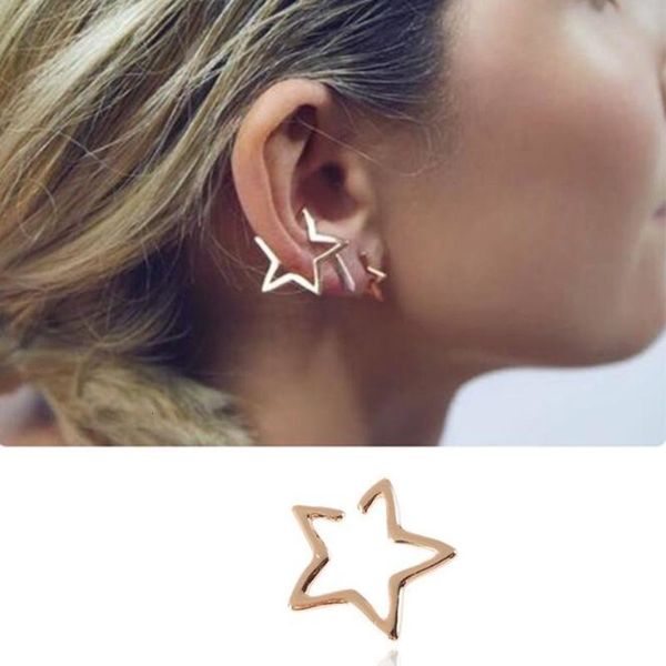 Ear Cuff Ragazze Hollow Star Ear Cuff Orecchini Borchie Boho Vintage Falso Cartilagine Orecchino Orecchini a clip Orecchini Donna Orecchini punk rock Earcuff 230426