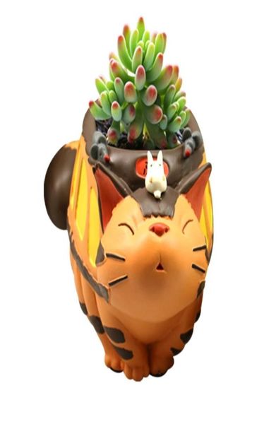 Cartoon Mein Nachbar Totoro Kunstharz-Blumentopf im Topf, Sukkulenten-Bonsai-Blumentopf, Heimdekoration, Schreibtisch, multifunktionaler Stifthalter 28305434