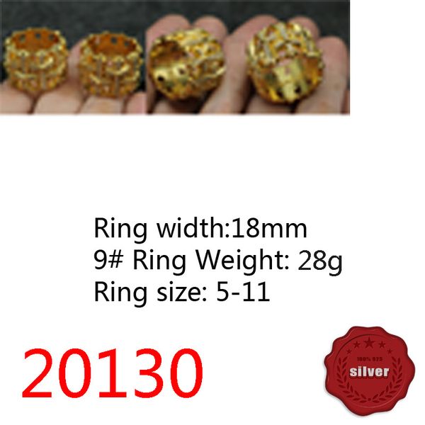 20130 Sterlingsilber-Gold des Art- und Weisering-S925 überzog Diamant-Kreuz-Buchstabe-hübsche Persönlichkeits-einfache Paare europäische und amerikanische Finger-Dekoration