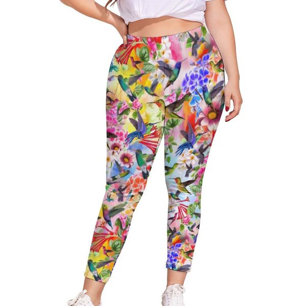 Леггинсы Buczenie Ptaki Legginsy Retro Kwiaty Drukuj na Wysoki Wzrost najlepsze Legging Funky Taniec Nastolatki Spodnie