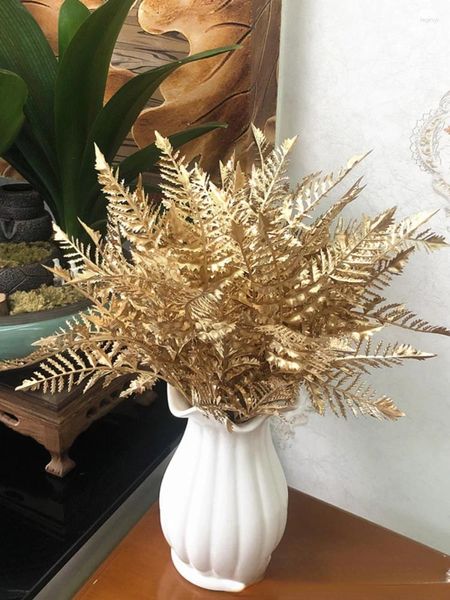 Flores decorativas artificial atacado prata rosa ouro decoração de natal vaso casamento casa flores 2023 plantas falsas artesanato