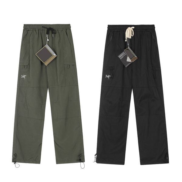 Pantaloni cargo da uomo Pantaloni casual larghi a gamba dritta primaverili e autunnali ispessiti pantaloni sportivi da uomo verde militare estivo ad asciugatura rapida