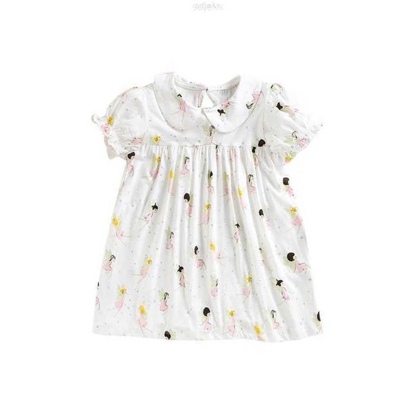 Set di abbigliamento Dolce Boutique all'ingrosso Bianco Principessa Ruffles Stampa estiva Ragazze per bambini che vestono abiti per bambini per la festa