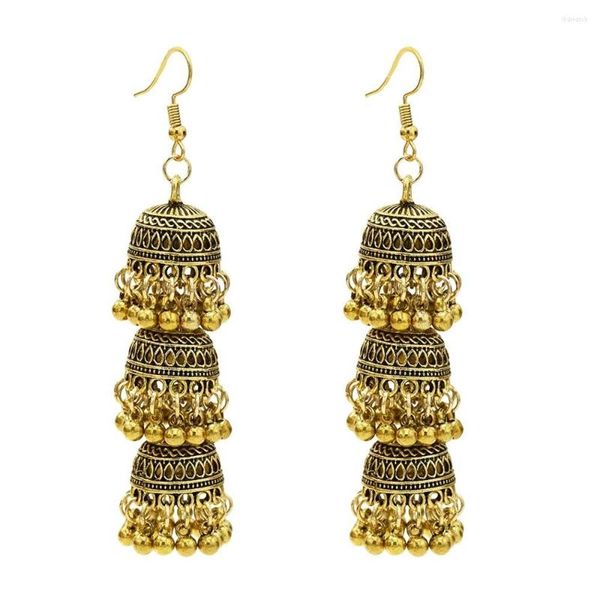 Brincos Dangle Vintage Mulheres do Egito Gold Color Jhumka Bells Turcos Tassel Declaração cigana Tribal Acessórios de jóias