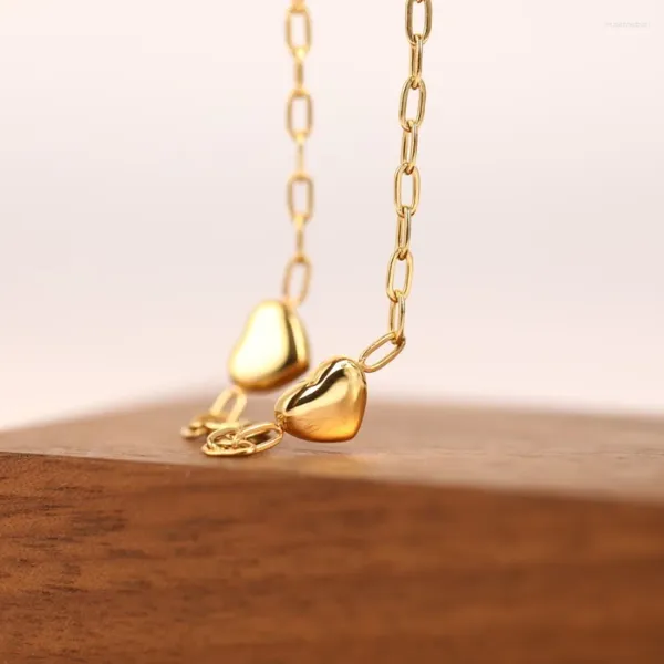 Anhänger Halsketten Ins Zart 18K Gold plattiert Edelstahl Herz Liebes Halskette für Frauen wasserdicht und hypoallergene
