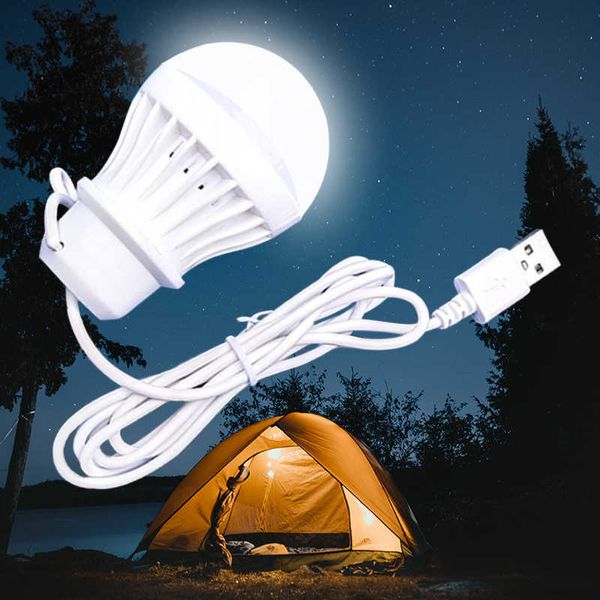 s USB Ampul Taşınabilir Kamp Lambası Mini LED Fener Güç Bankası Şarj 3/5 W Kitap Okuma Gece Lambası 5 V Birght El Feneri HKD230628