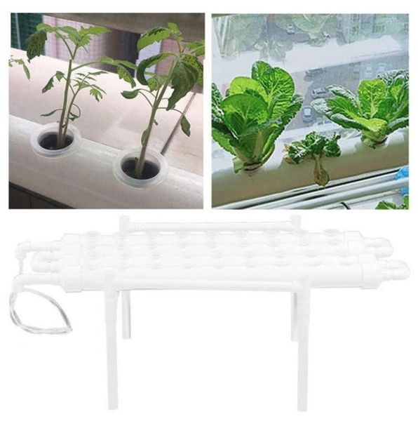 Kit de cultivo hidropônico para vasos de plantas, 1 camada, 36 locais de plantas, tubos de PVC, sistema de cultivo hidropônico 100240V7311192