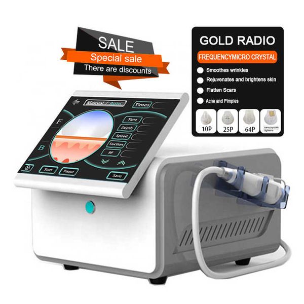 Macchina RF per microaghi d'oro RF Microneedling Collagene Attrezzatura per ricostruzione Radio d'oro Microneedling facciale frazionario RF Lifting Rafforzamento della pelle tenera