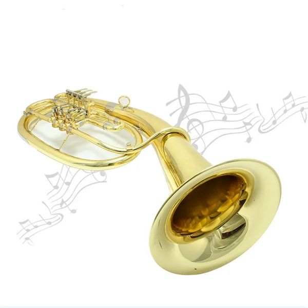 Válvula de pistão rotativa cor dourada chifre barítono, trompa francesa, trompete
