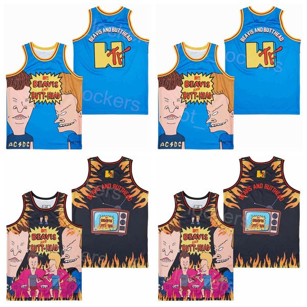 Filme de TV Beavis e Butt Head Jersey Film Basketball Do America the House Down Down 1996 Retro Blank College Sport Sport Breathable Stitched Pullover High School Tamanho S-xxxl