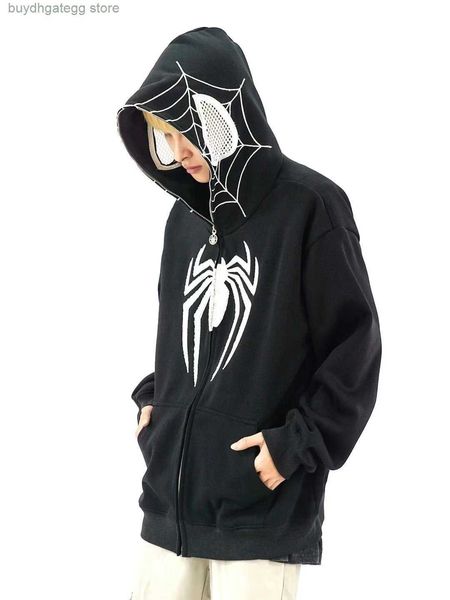 2AI3 Erkek Hoodies Huamian artı boyutu Amerikan High Street Örümcek Adam Hardigan Hooded Sweater Erkekler ve Kadınlar İçin Gevşek Moda Tasarım Ceket