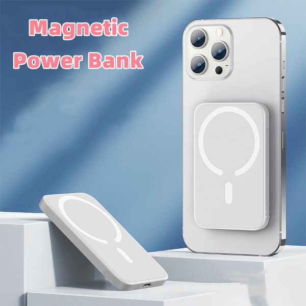 Magnetischer Powerbank-Akku, kabellose Ladegeräte, 5000 mAh Kapazität, magnetische Powerbank für iPhone 15, 14, 13, 12, 11 Pro Max, tragbare externe Powerbanks