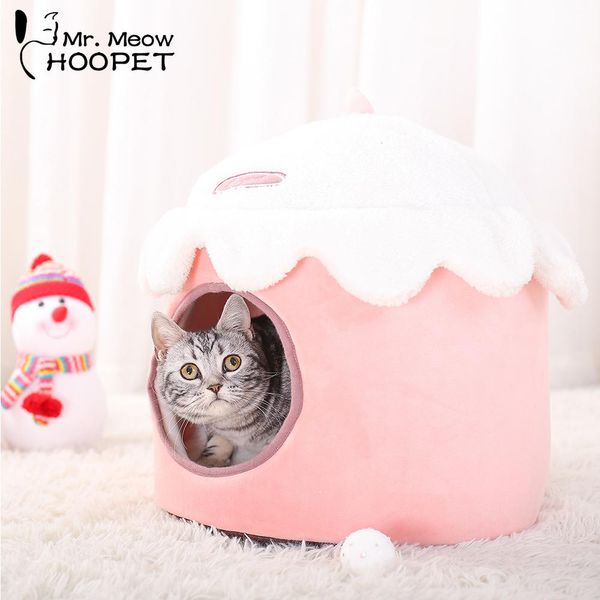 Tappetini Hoopet Cat Pink Bed Cat Cute House Panchina per cani Cucciolo Morbida e confortevole casa per gatti