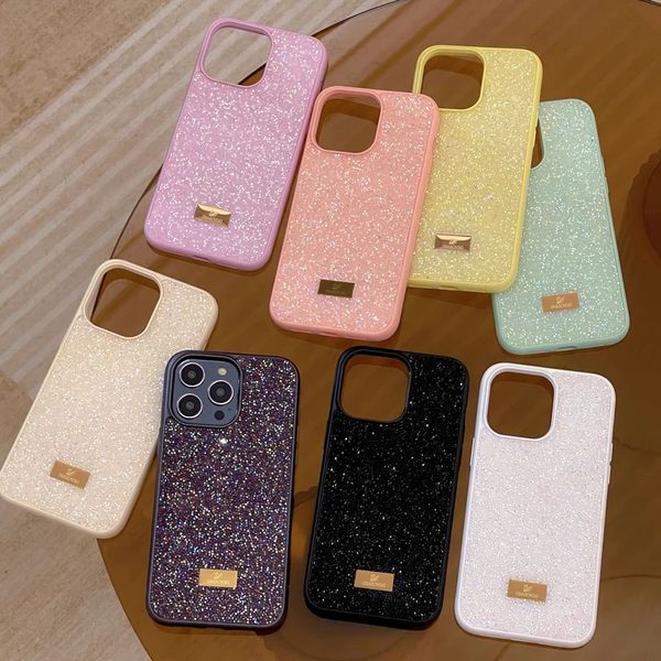 Custodia per telefono con diamante flash in cristallo di lusso con glitter Bling per iPhone 15 14 13 12 11Pro Max 14 15plus Custodia antiurto moda