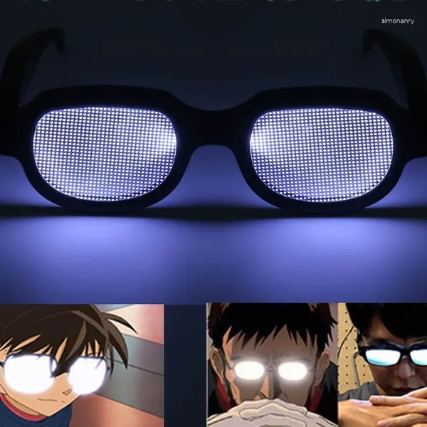 Óculos de sol LED Light Óculos Personalidade Engraçado Desempenho de Dança Tiktok Boom Conan O Mesmo
