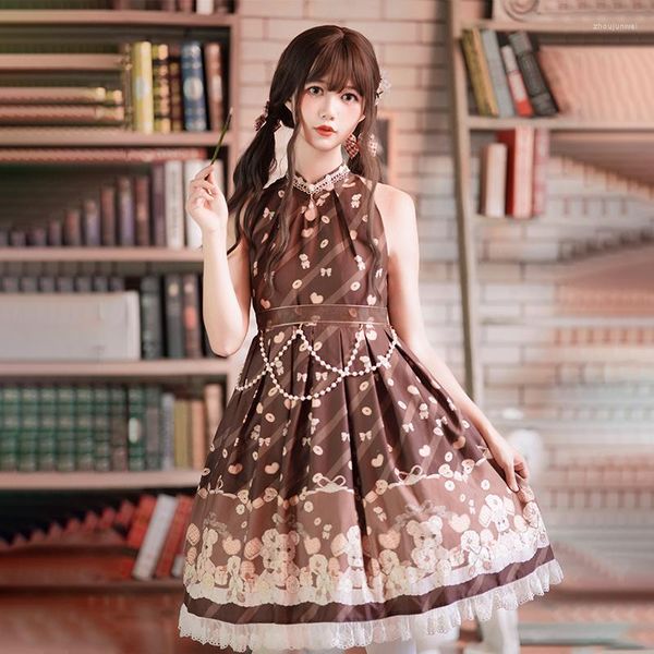 Thema Kostüm Kawaii Mode Lolita Kleid Jsk Ärmellos Vintage Sommer Japanische Neckholder Kleider Für Frauen Lolitas Eleganz Süße Mädchen