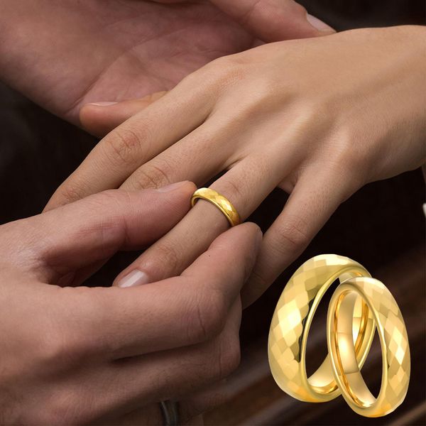 Ringos de cluster homens Facetados Banda de casamento Tungsten Promova anel para homens anel geométrico multifacetado 230426