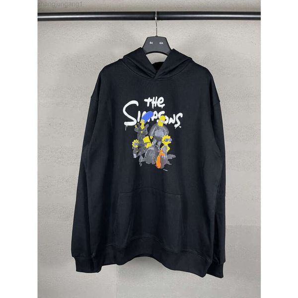 24SS Designer Balencaigaity Hoodie Balanciaga Paris 2023 Novo B Home Alta Qualidade OS SIMPSONS Simpson Impresso Hoodie Masculino e Feminino Tendência