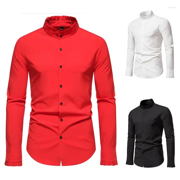 Camicie casual da uomo 2023 Abito da sposa per feste Camicia a maniche lunghe Slim Fit Moda