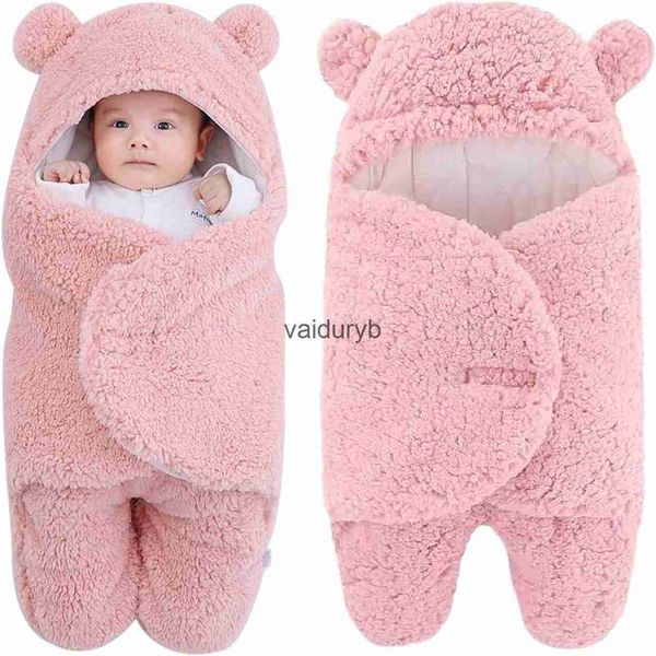 Sacos recém-nascidos de pelúcia swaddle cobertores ultra-macio bebê saco de dormir recebendo cobertor bonito urso infantil sleepsack roupasvaiduryb