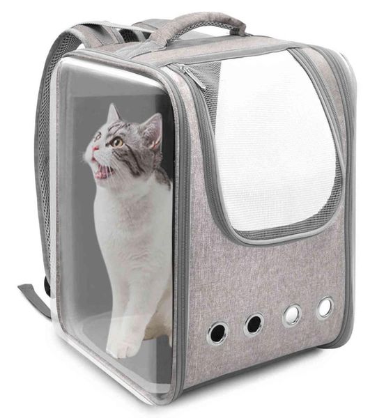 Bolsa para gato de estimação, transportador de viagem para cães pequenos, cápsula com espaço visível, mochila para gatos e cães 2111203029353