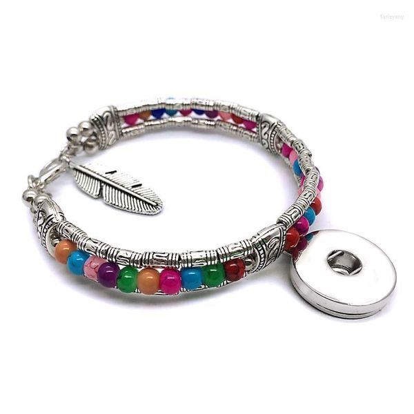 Strand Bohemia National 253 colori intercambiabili di caramelle Bracciale rigido con perline acriliche 18 mm Gioielli con bottone a pressione Regalo da donna