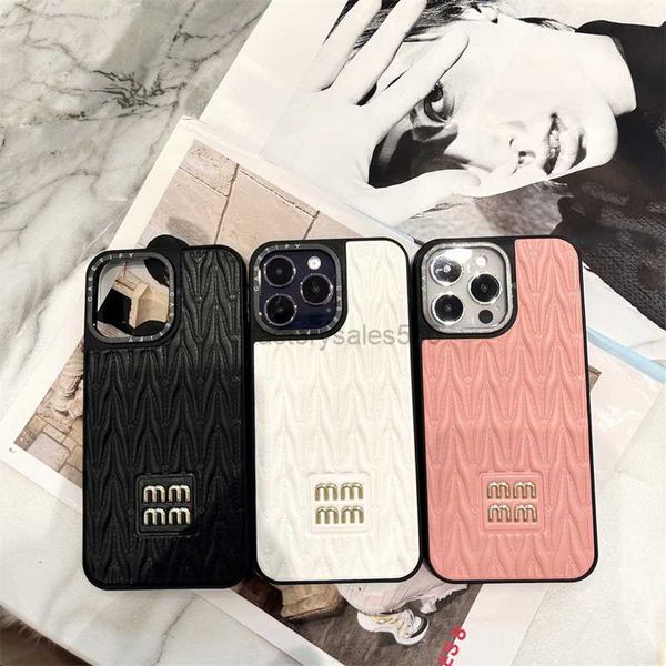 Erkek Kadınlar İçin Pembe Cep Telefon Kılıfları Lüks İPhone Cover Unisex Moda Marka Günlük Modeli Yüksek Kaliteli Deri Phonecase Z#A102