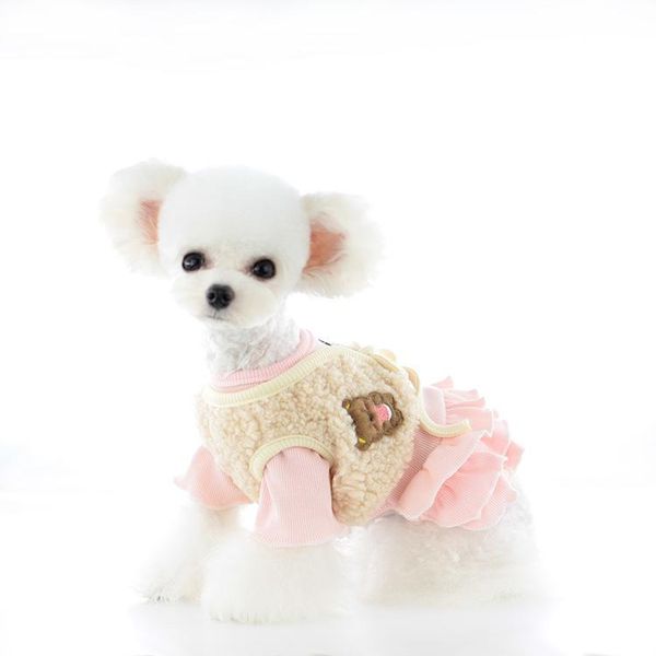 Одежда розового и синего цвета, платья для щенков для собак, одежда для домашних животных, осень и зима 2022, вязаное платье для собак чихуахуа, Disfraz De Perro