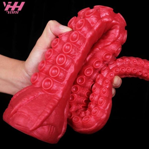 Brinquedo sexual massageador longo anal butt plug ânus vagina tentáculo animal vibrador brinquedos para mulheres homens massagem de próstata produtos adultos