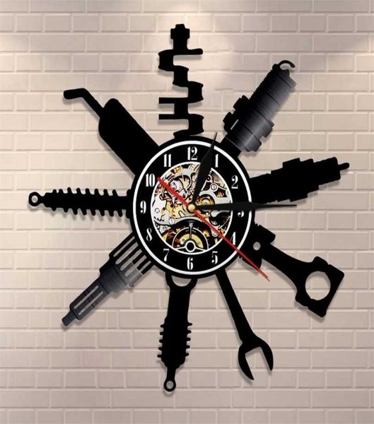 Cartello da parete per negozio di riparazioni auto, orologio decorativo moderno, servizio meccanico, officina, record, garage, riparatore, regalo 2111301149429